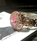 Gems en Vogue 1.28ctw natural  Padparadscha Sapphire & White Zircon Ring  Sz 11 — photo 5