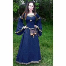 Plus Size S-5XL Women Long Flare Sleeve Medieval  Dress Renaissance Costume