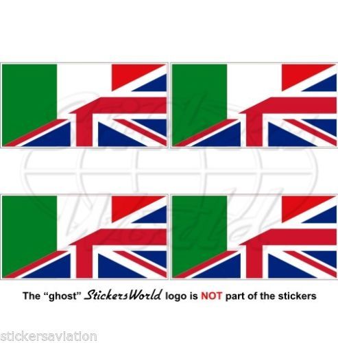 Pack De 4 Autocollants Drapeau Italie En Vinyle Brillant - 50mm - StickersWorld