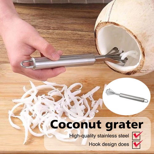 Stainless Steel Coconut Grater Scraper Remover Shaver Scale Planer Kitchen New - Picture 2 of 17