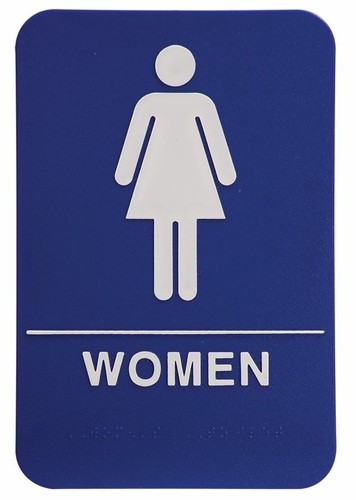 "Letreros de baño compatibles con la ADA, azul, con texto en Braille 6""x9" - Imagen 4 de 16