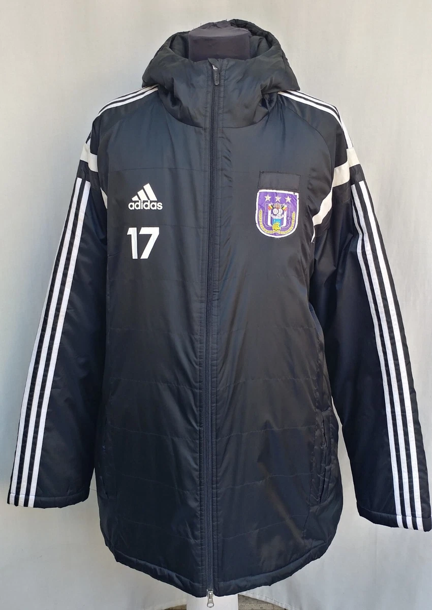 ifølge Bygge videre på spand Anderlecht #17 Adidas Player Issue Bench Coat Long Training Zip Jacket Size  XL | eBay