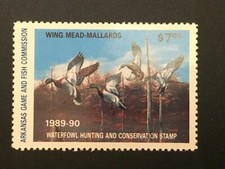 ICOLLECTZONE US Arkansas 1989 #9 Duck Stamp XF NH 
