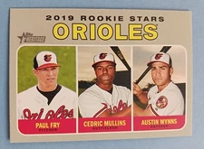 Cedric Mullins 2019 Topps Heritage Rookie Stars #343 Rookie RC Orioles 