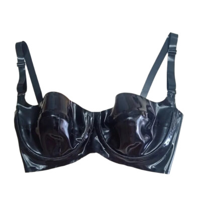 Black Sexy Latex Underwire Latex Contour Bra Rubber Lingerie Underwear  Fetish US | eBay