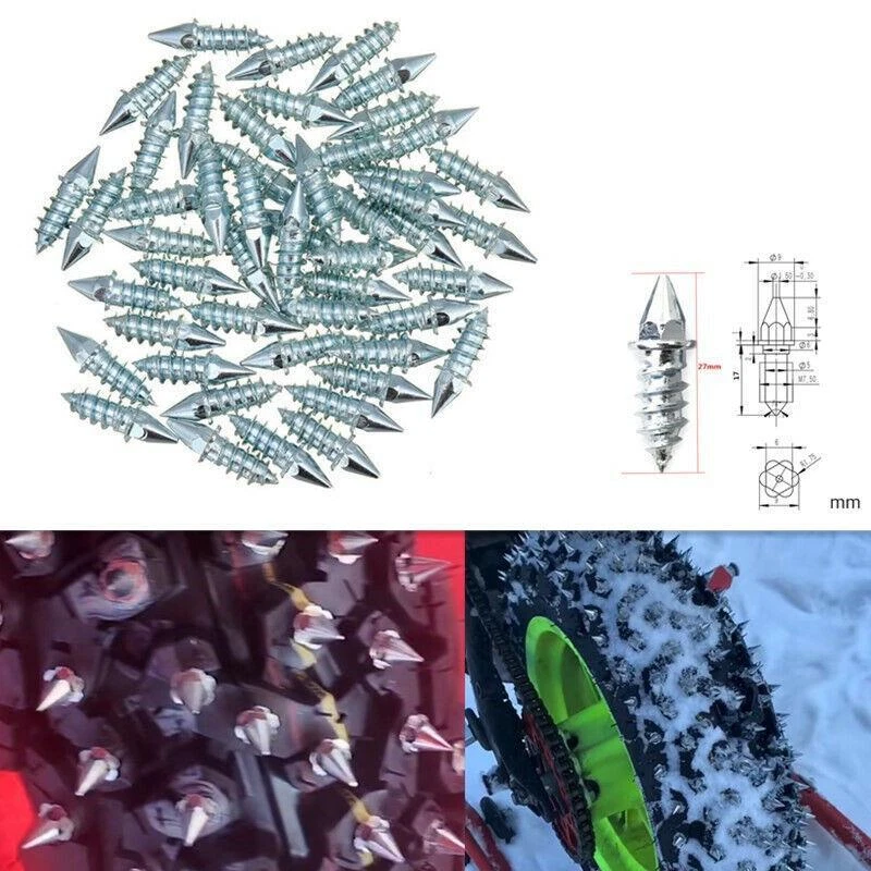 Motocicleta Bicicleta Antideslizante Clavo Antideslizante Nieve Neumático Tornillo Picos Rueda Tornillo Neumático Foto 2 de 4