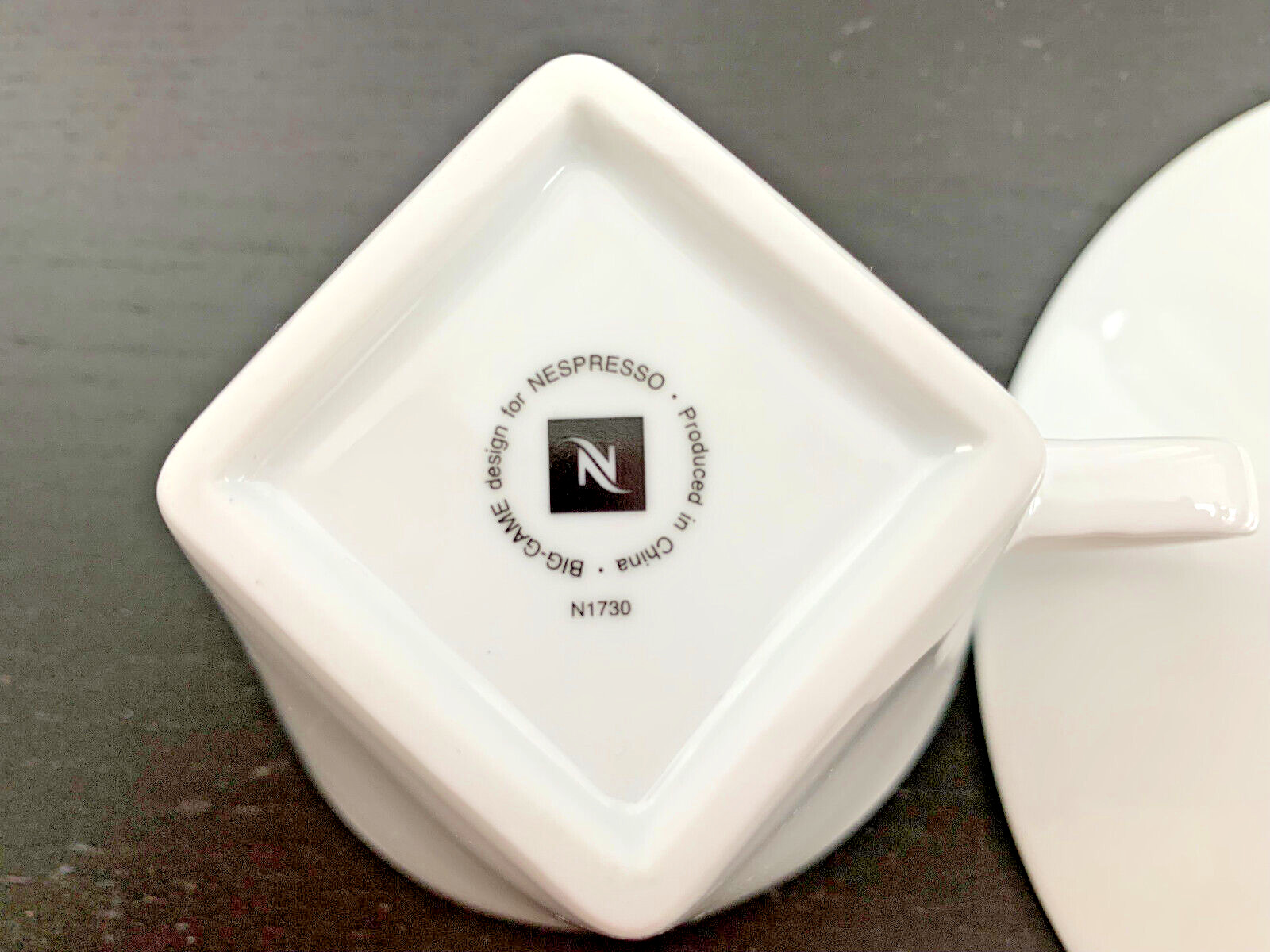Nespresso Coffee Cup & Saucer Set Big Game White Espresso Latte Cappuccino