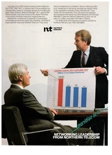 1989 Northern Telecom Networking Meeting Double Page Vintage Print Advertisement