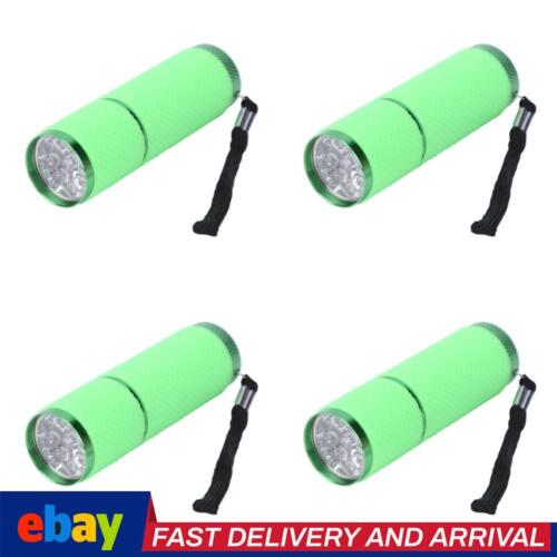 9LED Mini Flashlight Camping Light Waterproof Aluminum Alloy Torches (Green) - Afbeelding 1 van 6