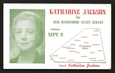 c. 1960 Katherine Jackson New Hampshire State Senate Campaign Blotter