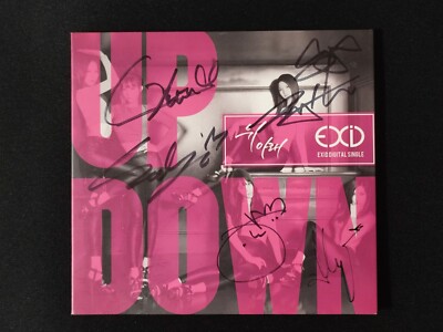 EXID メンバー全員サイン入りポスター EXID Digital Single [Up Down] Real hand signed PROMO Album rare