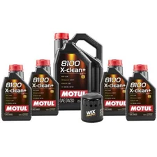 Motul + OEM Engine Oil Change Kit (5W30) (9 Liter) (X-CLEAN + 8100)