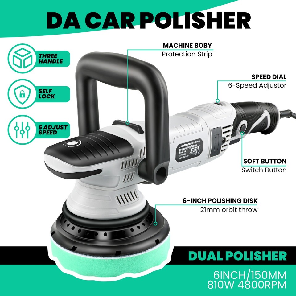 Dual Action Car Buffer Polisher Sander Orbital 810W Auto Polishing