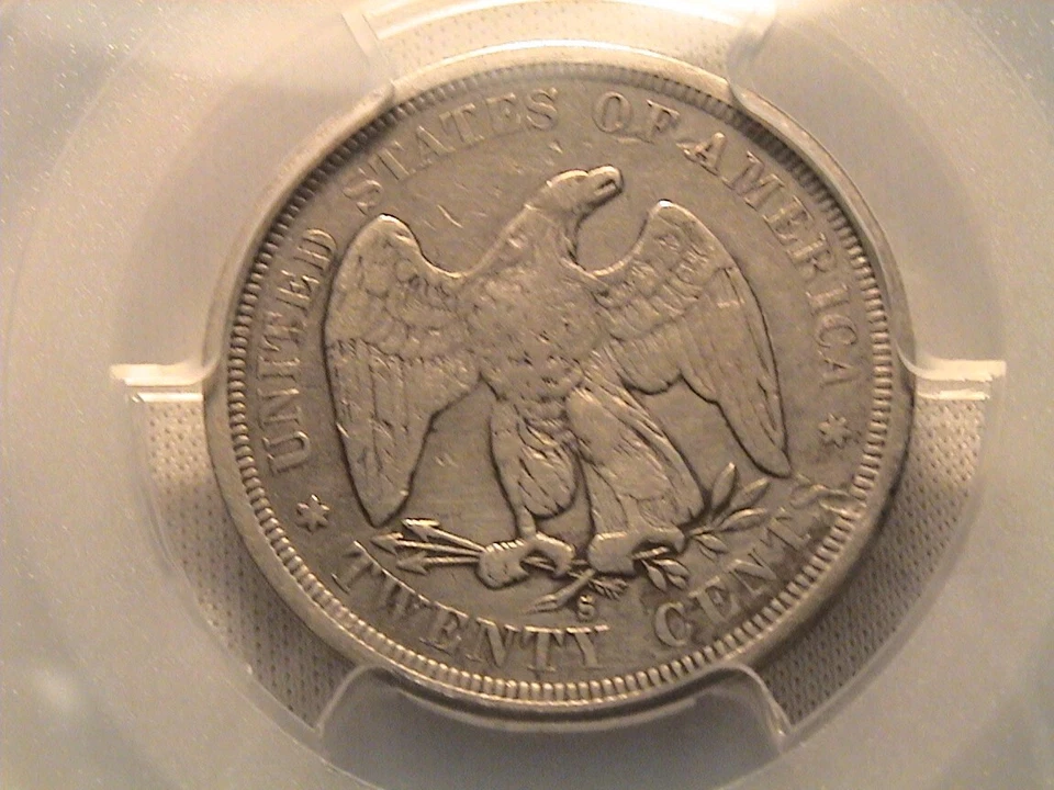 1875 S Twenty Cent Piece (Error on Holder) Not 25 Cents PCGS VF-Details - Image 3 of 3