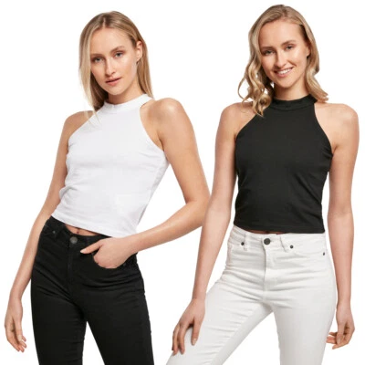 Build your Brand Ladies Turtleneck Short Top Damen kurzes Tanktop bedruckbar neu