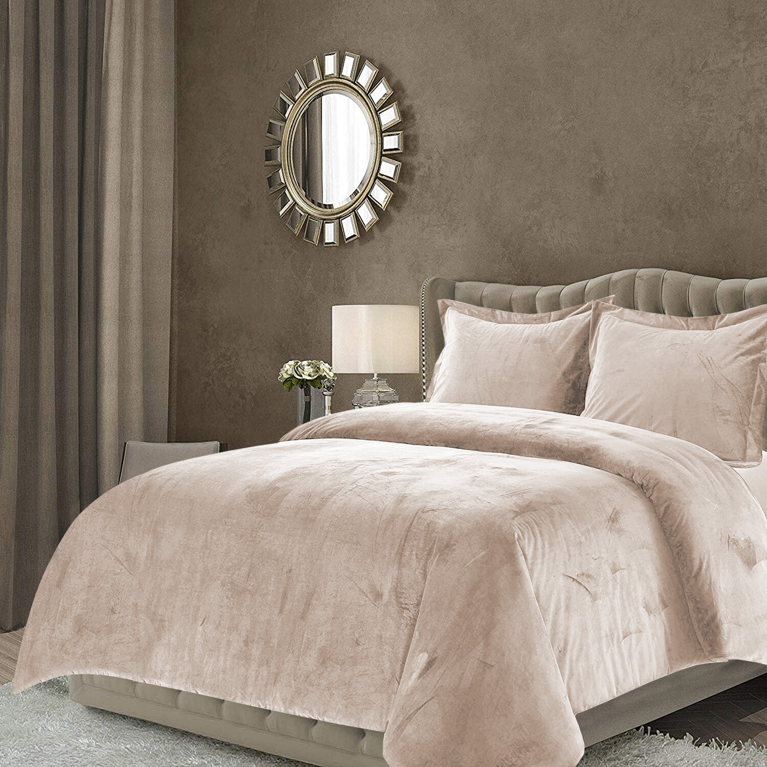 crushed velvet double bedding