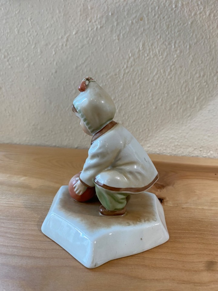 ZSLONAY Hungarian Porcelain Figure of Child Playing with a Ball. Signed