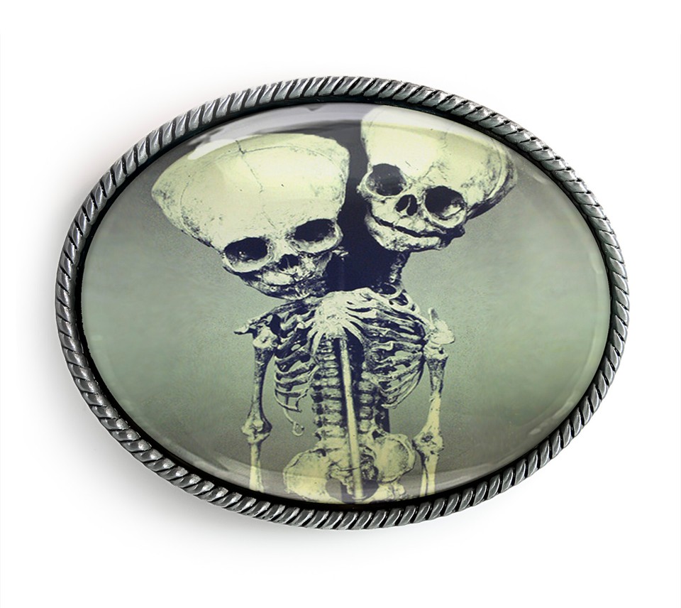A conjoined twins belt buckle that is equal parts wearable art and guaranteed conversation-stopper at any party.