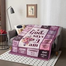 Jesus Christ Blanket Throw Christian Religious Faith Fleece Lightweight Easter