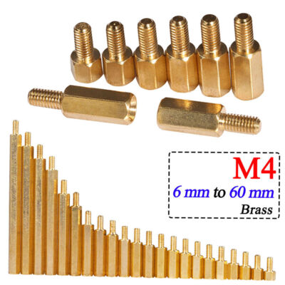 HQ M4 Male Female Threaded Brass Hexagonal Spacer Columns 6~60mm