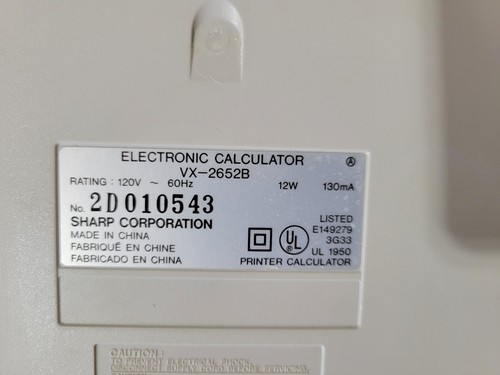 Sharp Compet VX-2652B Electronic Printer Calculator Desktop Large Keys - Picture 10 of 10