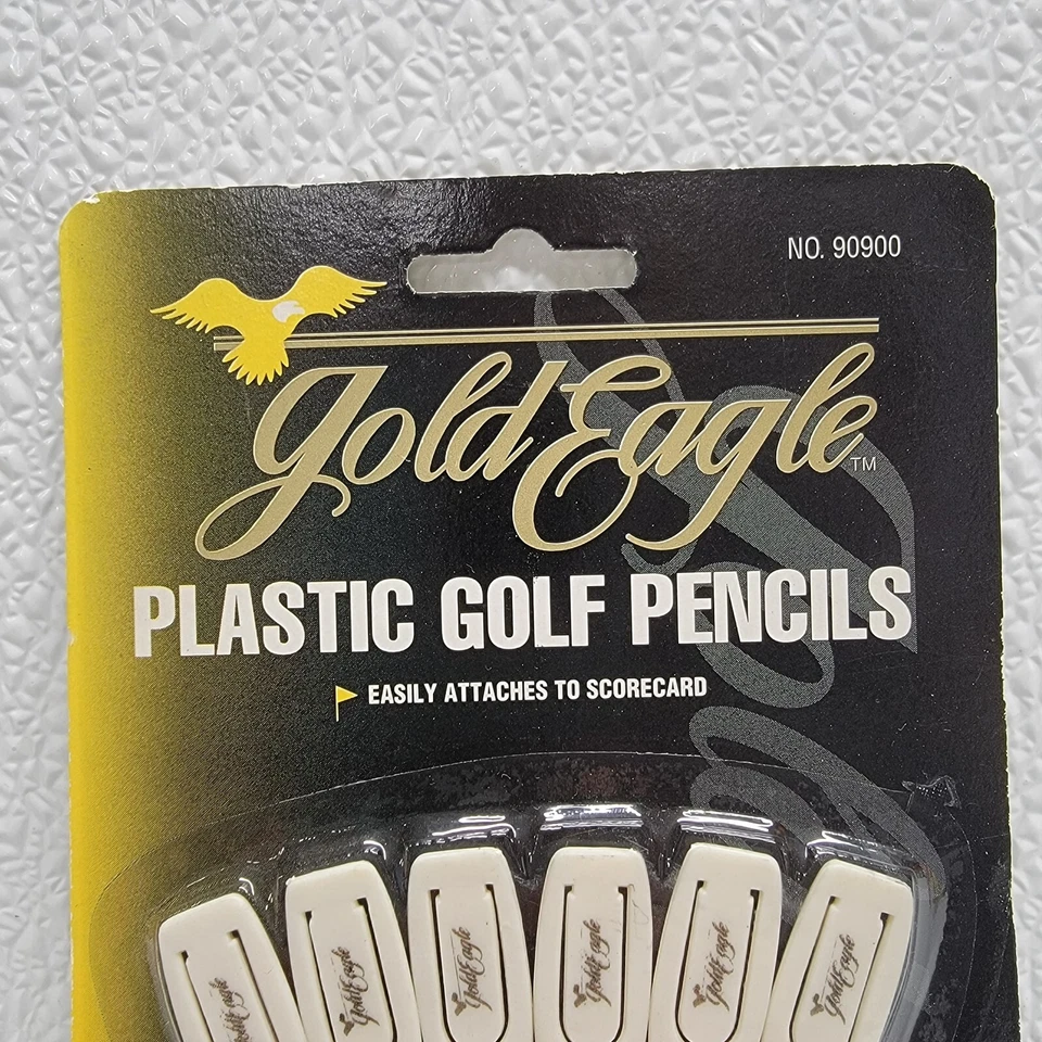 Lápiz de golf de plástico Gold Eagle se adjunta/clips a la tarjeta de puntuación - ¡Nuevo! Foto 2 de 4