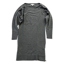 Banana Republic Women Gray Sweater Dress Side Zip Hem Detail XS