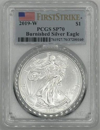 2019 W American Silver Eagle Burnished PCGS SP70 First Strike