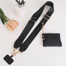 Phone Strap with Zippered Pouch Adjustable Bag Shoulder Lanyard Handbag Strap