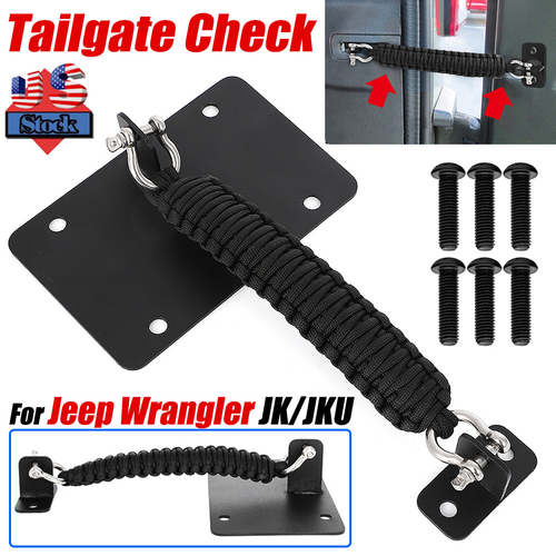 For 2011-2018 Jeep Wrangler JK JKU Tailgate Check Removable Improved Braid Strap - Picture 1 of 11