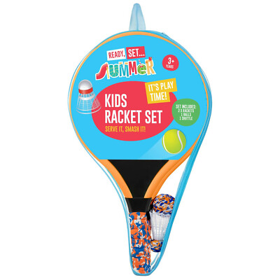 Kinder Orange Schläger Set Ideal für Tennis & Badminton Spiele mit Freunden