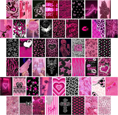 Twodays Mcbling Room Decor Aesthetic Wall Collage Kit, Trashy Y2K Posters for Gi