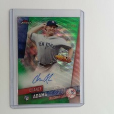 2019 Finest  Green Wave Ref Autograph  Chance Adams RC  #D 01/99   FIRST ONE