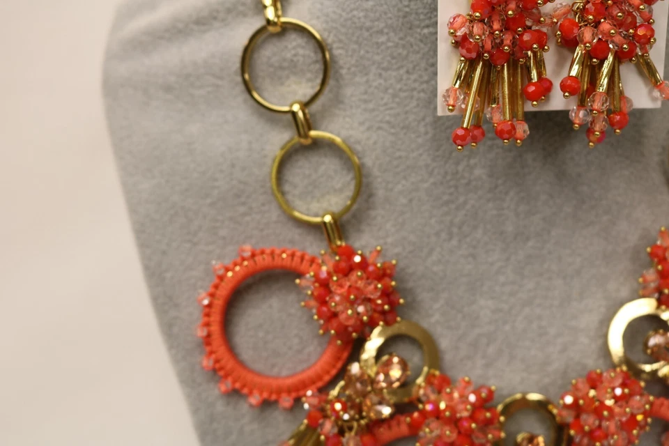 Collar y aretes Kate Spade 2018 Kate Spade Wrap It Up racimo coral/melocotón nuevos con etiquetas Foto 3 de 4