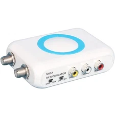 Rf Modulator Rca Coax Adapter Cvbs Vhf Converter W/ant In/out & Channel Switch F