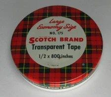 Vintage 1950's Scotch Minnesota Mining & Mfg. Co. (3M) Plaid Decorated Tin