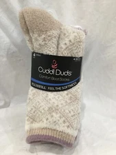 4 NEW PAIRS Cuddl Duds Ladies Comfort Boot Socks Cozy Plushfill Womens Size 4-10