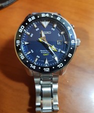 Seiko Sportura Kinetic Chronograph Black Bezel Watch Snl017 SNL017P1 for  sale | eBay