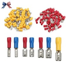 Vinyl Insulated Female Spade Terminals Wire Connectors 22-10 AWG 2.8/4.8/6.3mm