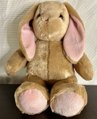 Build-A-Bear Workshop Plush Rabbit Brown Pink White Stuffed Animal 22601 DH0002
