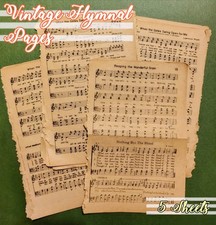 Vintage Hymnal Pages, 5 Sheets, 1977 Sweet Melodies Hymnal, Christan Ephemera