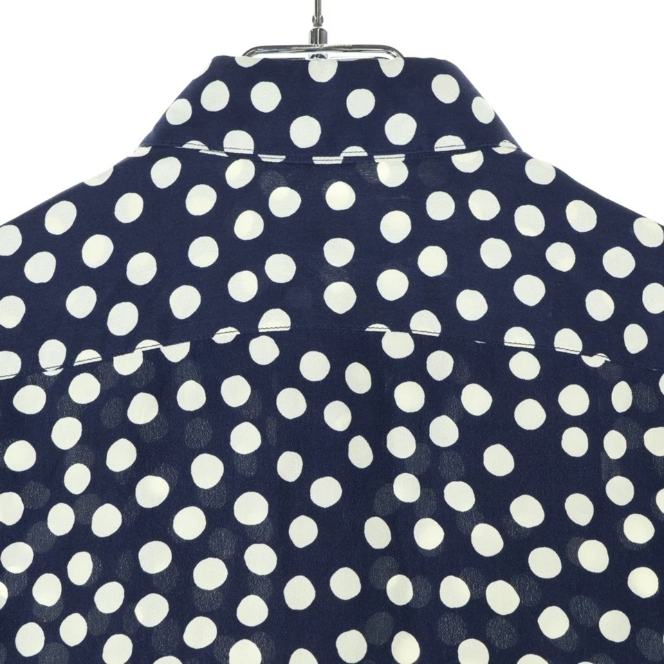 Camisa SAINT LAURENT PARIS Punto Manga Larga Seda Azul Marino Crema Usada c09258d567 Foto 4 de 4