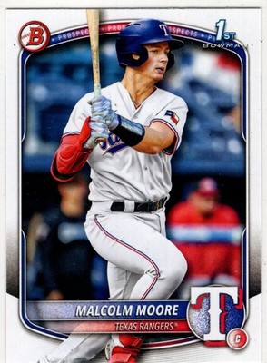2025 Topps 1st Bowman Baseball Malcolm Moore No. BP-129 Texas Rangers
