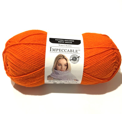 Loops Threads Impeccable Yarn 15628 Orange Crush DyeLot 2019-06-WL204838 Acrylic