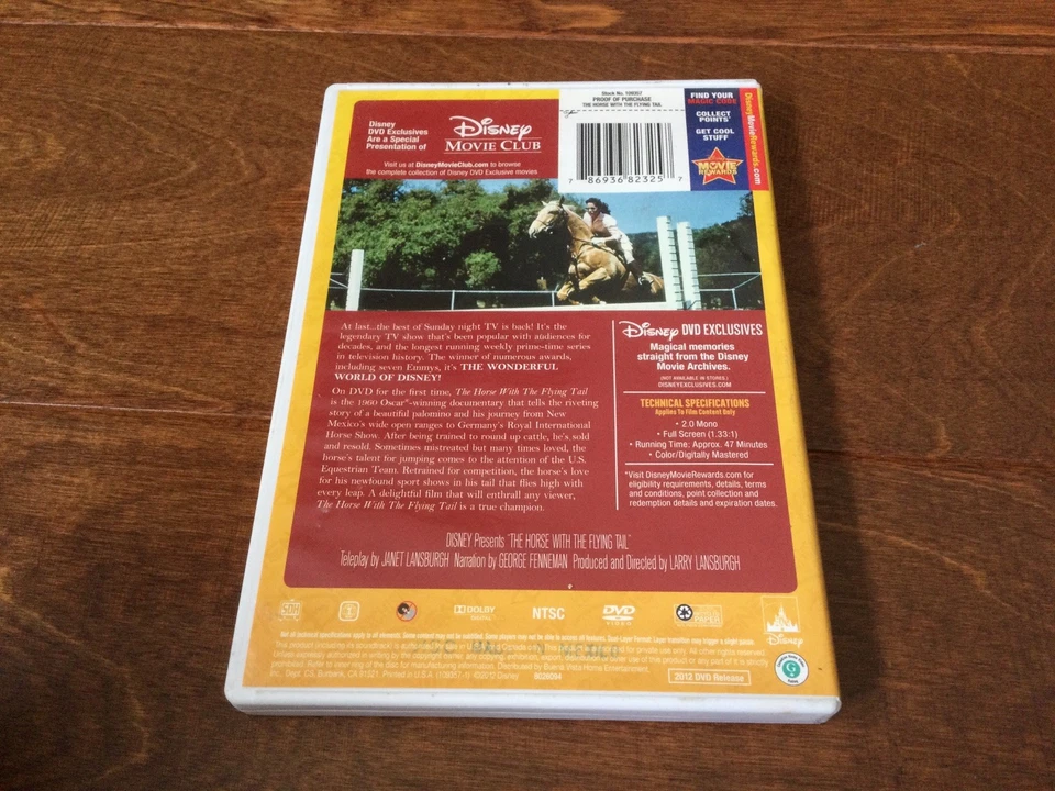 The Horse with the Flying Tail DVD Disney Movie Club George Fenneman 1960 Foto 3 de 3