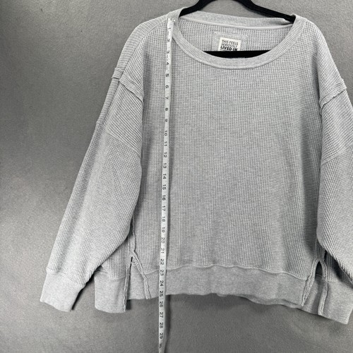 American Eagle Thermal Sweatshirt Womens Size S Baggy Waffle Seriously Lived In - Picture 7 of 13
