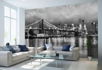Komar Vliestapete Schwarz Urban New York City Schwarz-Weiß, 368X254 Cm
