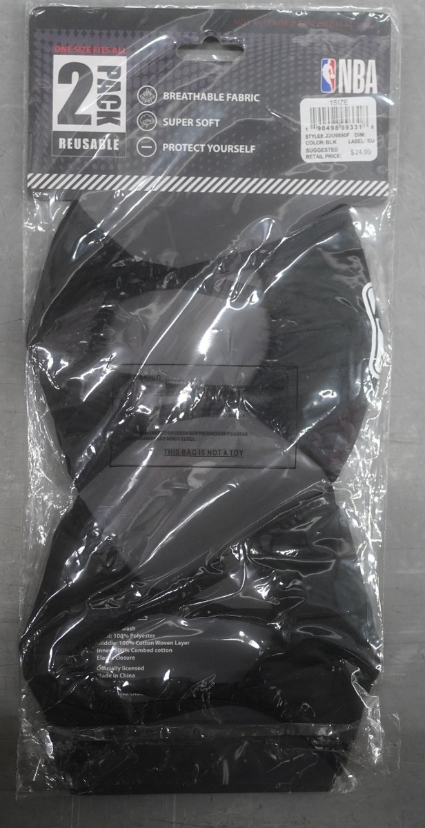 NBA LOGO FACE COVERING FACE MASK NEW SEALED BLACK/WHITE | eBay