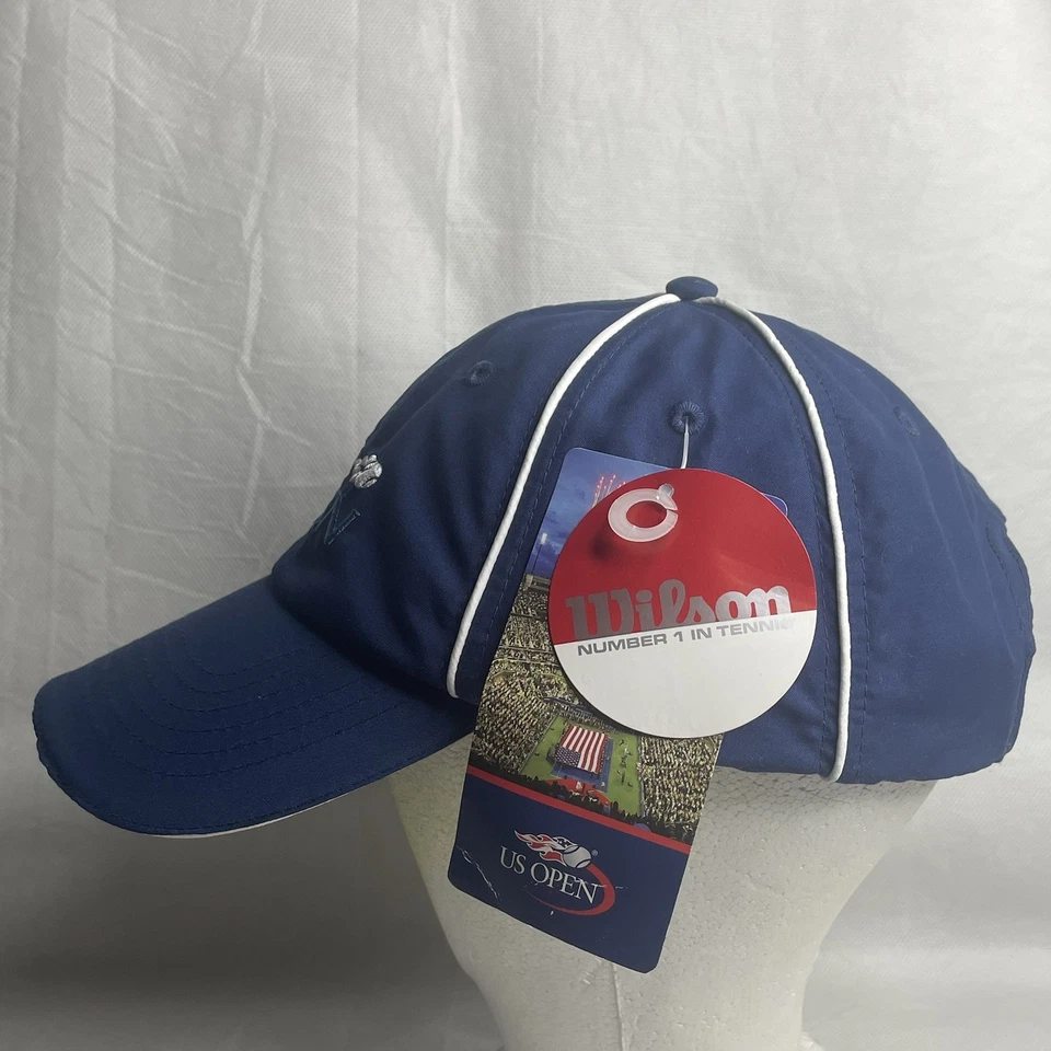 Wilson Athletics US Open Tennis Logo Cap Hat Adjustable Terry Cloth Lined Blue - Image 4 of 4