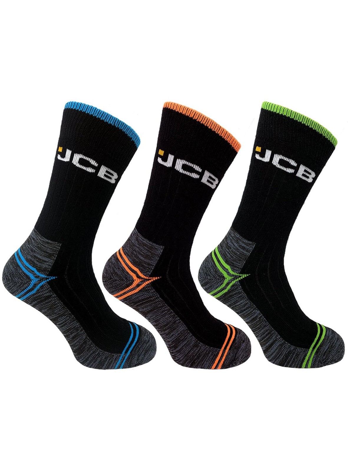 Mens Black High Vis Boot Socks 3 Pairs UK Size 6 To 11 Technical Work Socks